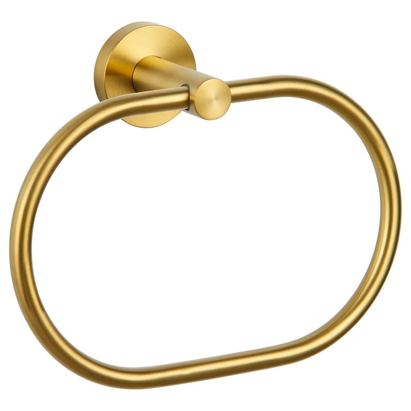 APLusee Bath Towel Ring Brushed Gold, APLusee 304 Stainless Steel Swivel Hand Towel Holder Dry Rack Near The Sink, Modern Bathroom Accessories - Image 1